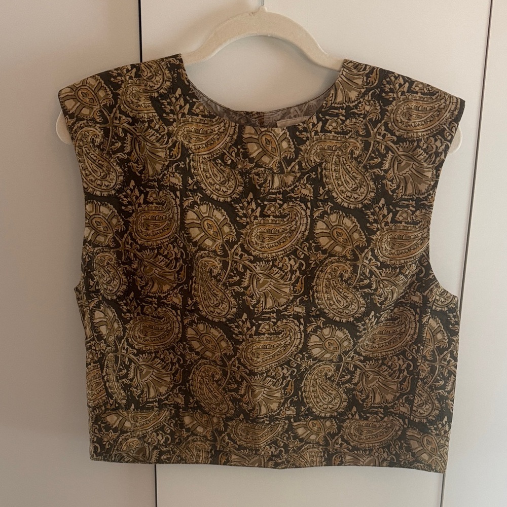 Julia Amory Slim Top Poplin in Loon Paisley